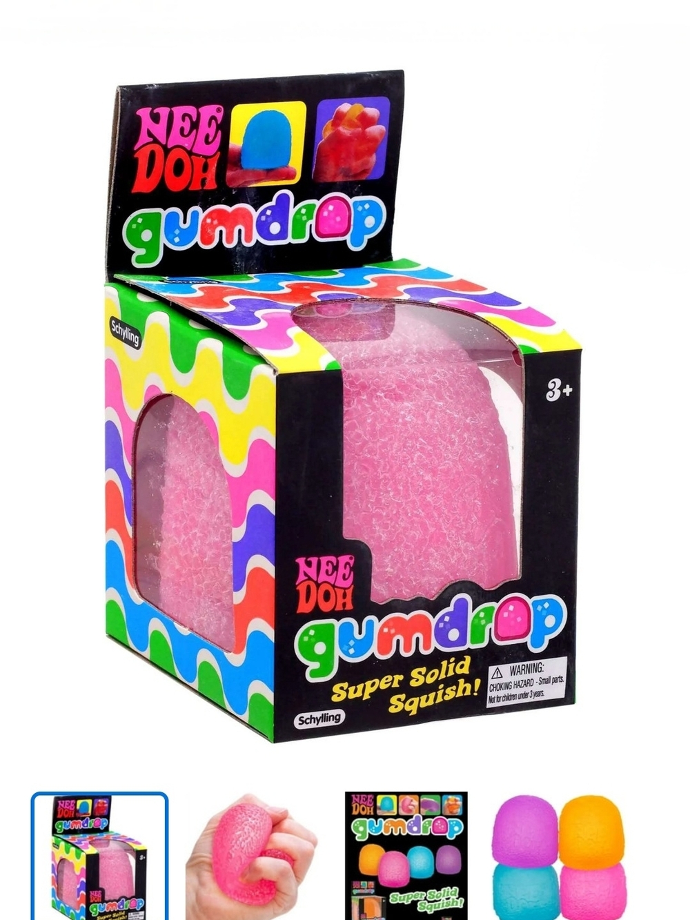 NeeDoh, VIRAL, SOLD OUT! Gumdrop Super Solid Squish Toy - Pink